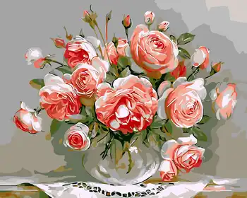 4348Ann-Tulipan diy digitalni ulje na platnu maslačna slikarstvo akril cvjetni slikarstvo eksploziji ručno пейзажная slikarstvo