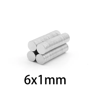 50 ~ 1000 kom 6x1 mm Неодимовый Magnet Jaki 6 mm x 1 mm Stalni Magnet Mali Okrugli 6x1 mm Tanak Moćan Magnet Magnet 6*1 mm