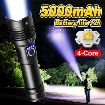 5000 mah Odašiljač led svjetiljka P50 18650 26650 Baterija Lanterna USB Punjiva ručna svjetiljka Skalabilne Hitne vanjska svjetiljka