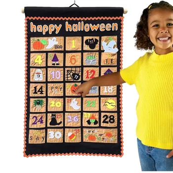 Adventski-kalendar odbrojavanja na Halloween, Advent kalendar za Sretan Halloween, dekoracije s 31 džep, pribor za party na Noć vještica