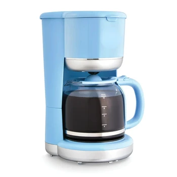 Aparat za kuhanje kave, Reusable nadvoji koš s filtrom, Stakleni bokal, 10 šalica - Plava