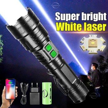 Bijeli Laserski Super Snažan Svjetiljku Punjiva lampa Long Shot Lamp Moćna led Svjetiljka za Kampiranje Taktička lampa