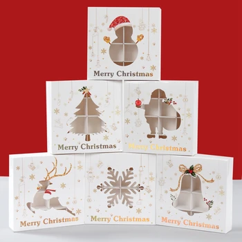 Božićna Kutija Čokolade Vesele Božićne Ukrase Za Dom bombonijeru Od Kraft-Papir Poklon Kutija Za Keks Ambalažni Paket navidad natal gifts