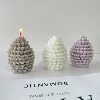 Božićno Silikonska Forma za Svijeće Velike 3D Pine Čekić Za Ispune Oblika Ručno DIY Obrtni Supplies