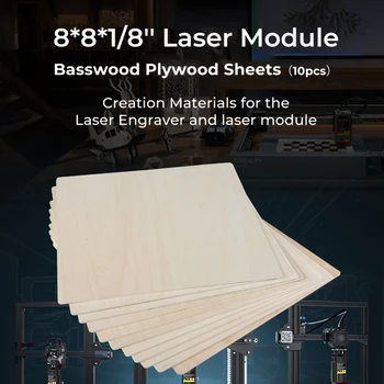 Creality Laser 10 kom. Modularni listovi furnira od lipe 8x8x1/8 