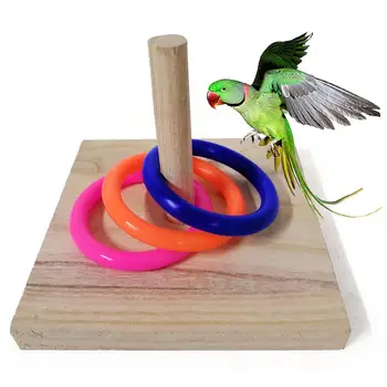 Edukativne perad Papagaj Drvena ploča Plastični prsten Poligon Petlja igračka za Žvakanje
