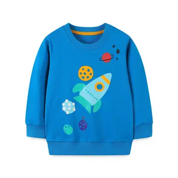 Jesenski majica sa po cijeloj površini rakete, odjeća, za dječake i djevojčice, pulover dugih rukava, proljeće dječje majica, pamuk sportski casual top