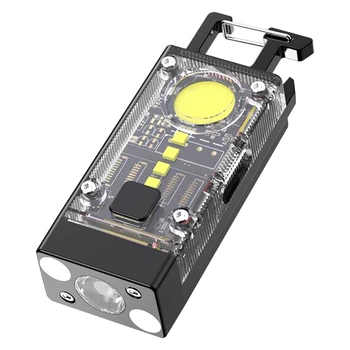 Led Privezak Za Ključeve, COB Light Solar Type-C, USB Prijenosna Punjiva Vodootporan Svjetiljka Za Oporavak od nestanka struje