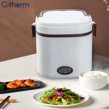 Mini-Električna riža kuhalo S Liner od nehrđajućeg čelika, Stroj za kuhanje, Prijenosni Mini-Ručak-boks s grijanom termalnom, Grijač hrane kontejner