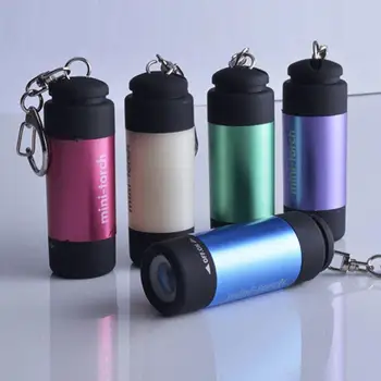 Mini Led džepna svjetiljka USB Prijenosna punjiva ručna svjetiljka Vodootporan privjesak Mali svjetlo bijele boje s baterijom