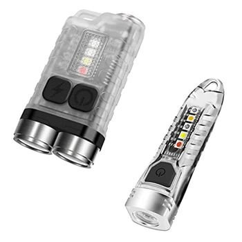 Mini-Svjetiljke za ključeve HLZS-V3, 900LM USB-C Punjiva led bljeskalica S хвостовым magnet, Džepnu svjetiljku V1 IPX6