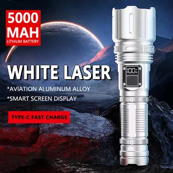 Nova led svjetiljka velike snage, bijeli laserski zadužen Type-C, punjenje je od aluminijske legure, multifunkcionalni rasvjeta sa zoom 45 W, svjetiljka za kampiranje