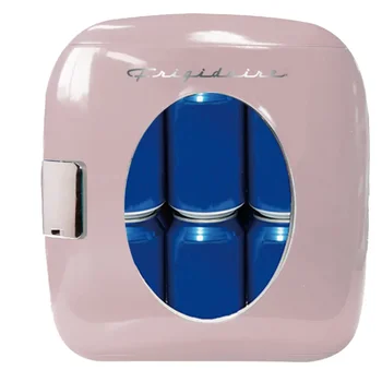 Prijenosni retro hladnjak Frigidaire, mini-hladnjak na 12 limenki, EFMIS462, pink