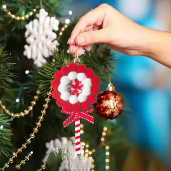 Privjesak u obliku bombona Svečane home dekor Šarene privjesci u obliku božićnog drvca u obliku bombona s odgovarajućim бантиками prugama