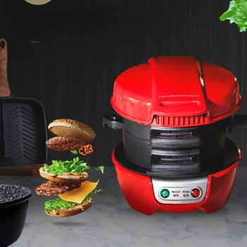 Stroj za kuhanje hamburger Kućanski Mali stroj za doručak Višenamjenski stroj za pripremu laganih jela, Stroj za kuhanje sendviče s kruhom, Вафельная stroj