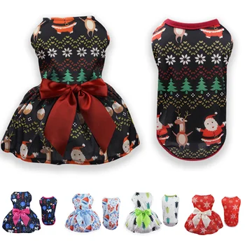 Suknje Princeza s Božićnim po cijeloj površini u obliku Psa, Moderan Prsluk, haljina s okruglog izreza, Proizvode za kućne ljubimce, Odjeća za pse, Cosplay, Kostim Mačke, Odjevanje