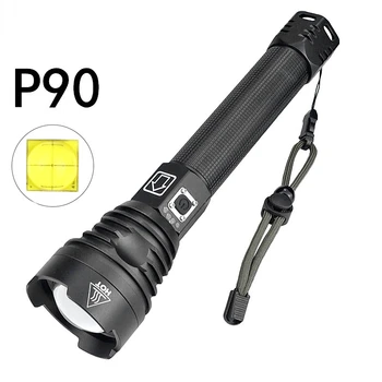 Svjetiljka LED XHP90 26650 Punjiva ručna Svjetiljka Usb je Moćna Taktički Bljeskalica Skalabilne Lovački Fenjer Vodootporni Ručni Fenjer