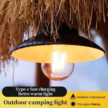 Svjetiljka za kampiranje Vodootporna led Svjetiljka za kampiranje, USB-Punjive svjetla za šator s kukom za pješačenje, Ribolov, putovanja, Klasicni Viseći svijećnjak