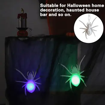 Višebojno sjajni pauk na Halloween, Igračke nakit, Realan strašno rekvizite za kuće duhova, viseće dekoracije za zurke