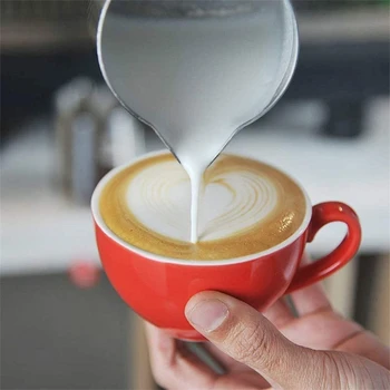 Vrč za pjenjenje mlijeka od nehrđajućeg čelika s domaćim i mjerenjem, Vrč za разливки cappuccino šalica za espresso kavu za espresso dropshipping