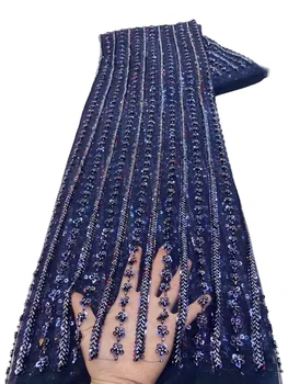 YQOINFKS Čipka cvjetne čipke Tkanina sa Sjajnim Šljokice i Perle, Francuska Сетчатое vjenčanicu Za Afričke Žene, Tekstilna Šivanje Haljina YQ-4073