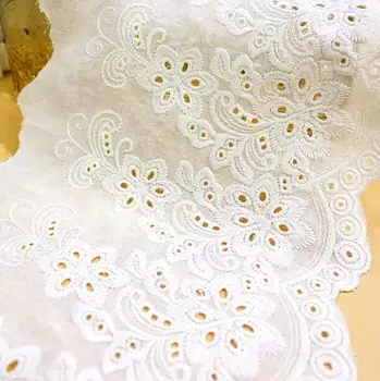 Širina 1 metra: 17 cm, čipka s cvjetnog vezom od čistog pamuka, Modni čipke za odjeću, šivaći pribor (KK-4205)