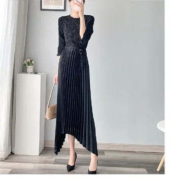 Темпераментное donje haljina visoke kvalitete s nestandardnim dizajnom, нишевая crna suknja s francuskim fold, kvalitetna ženska odjeća